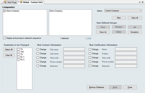 Tools-Global Changes-Contact Info